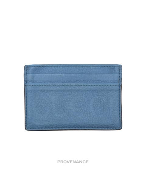 GUCCI Gucci Large Logo Card Holder Wallet - Powder Blue Leather