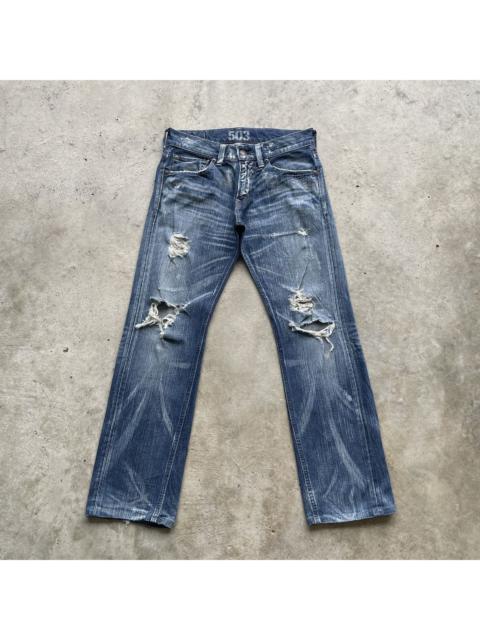 Other Designers Vintage Edwin 503 Ripped Faded Distressed Jeans Pants Denim