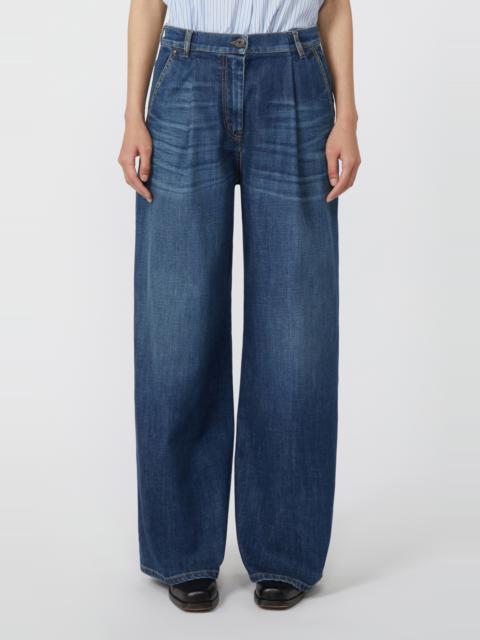 WEEKEND Max Mara Weekend Max Mara Ortles Pleat Front Wide Leg Jeans in Navy at Nordstrom