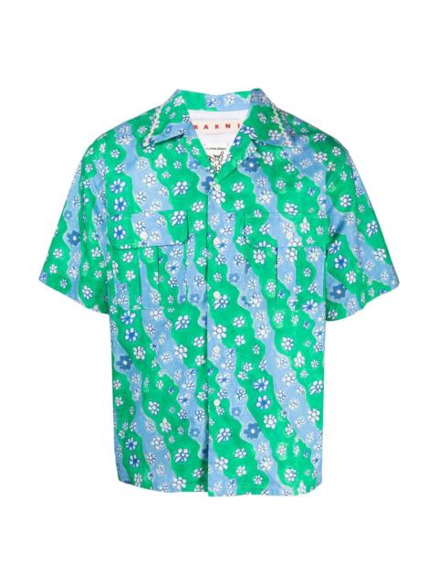 Marni FLORAL-PRINT SHORT-SLEEVED SHIRT