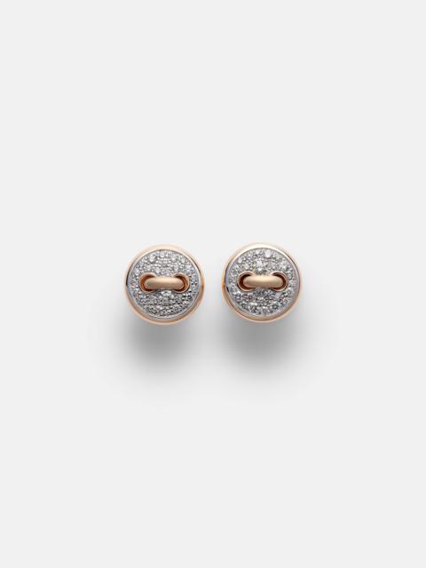 Pom Pom Dot 18kt rhodium-plated rose gold earrings with diamonds