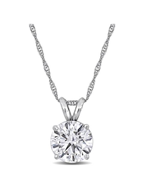 Other Designers Created Forever 3ct TW Lab-Grown Diamond Solitaire Pendant with Chain in 14k White Gold - 17 in