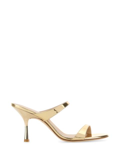 Stuart Weitzman Gold leather Nudist mules