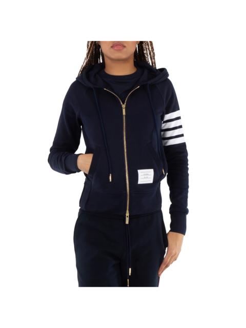Thom Browne Open Box - Thom Browne Navy 4-Bar Loopback Full Zip Hoodie, Brand Size 38 (US Size 2)