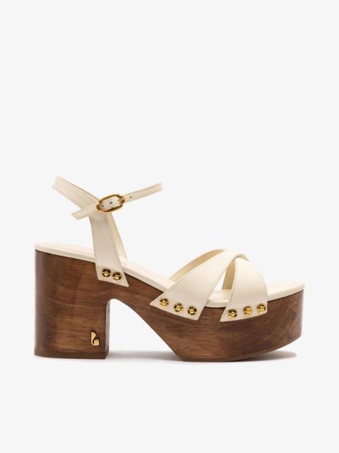 Larroudé Talitha Sandal In Ivory Leather