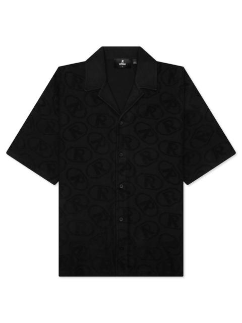 REPRESENT AOP TOWEL SHIRT - BLACK
