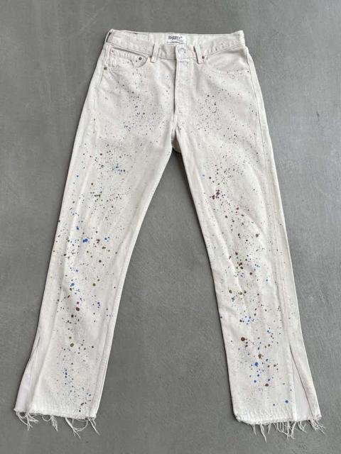 Other Designers Vintage Levi’s x Bigger Studio Flared Splattered Jeans Beige