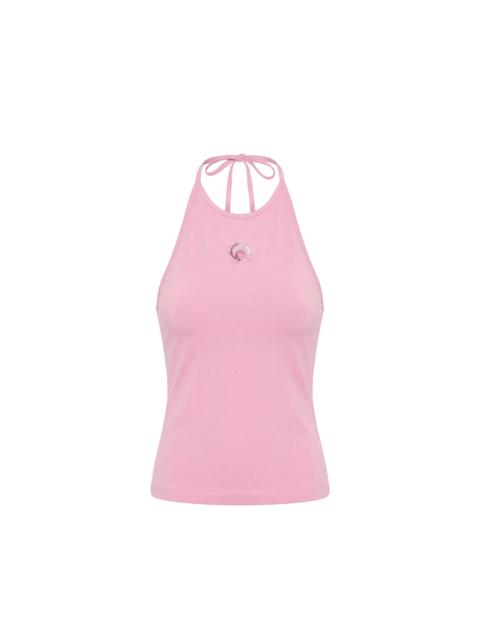 Marine Serre PEARL LOGO HALTER TOP