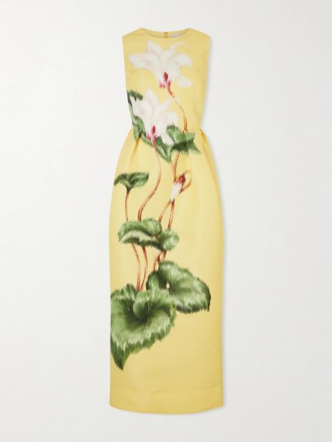 Oscar de la Renta Printed Faille Gown