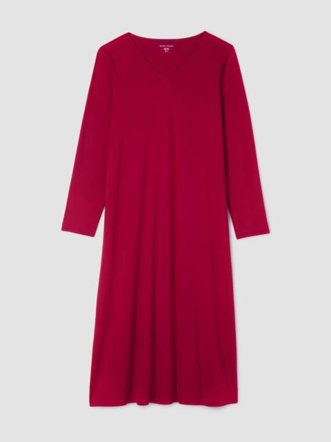 EILEEN FISHER Organic Cotton Interlock V-Neck Sleep Dress