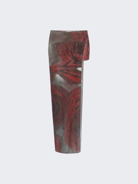 Jean Paul Gaultier Mesh Skort Blurry Roses Print