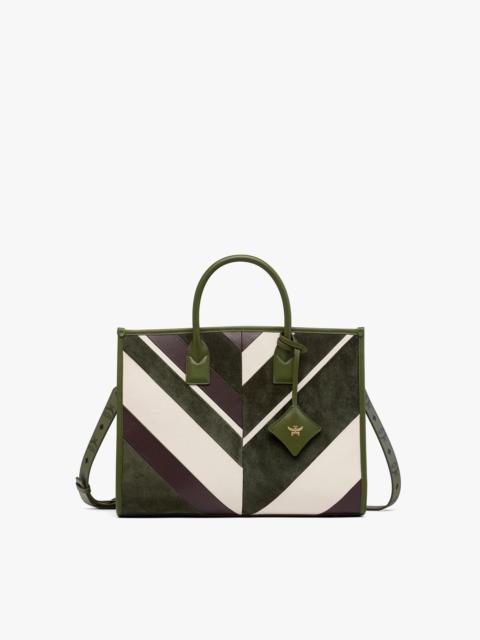 MCM München Tote in Mega Herringbone Suede