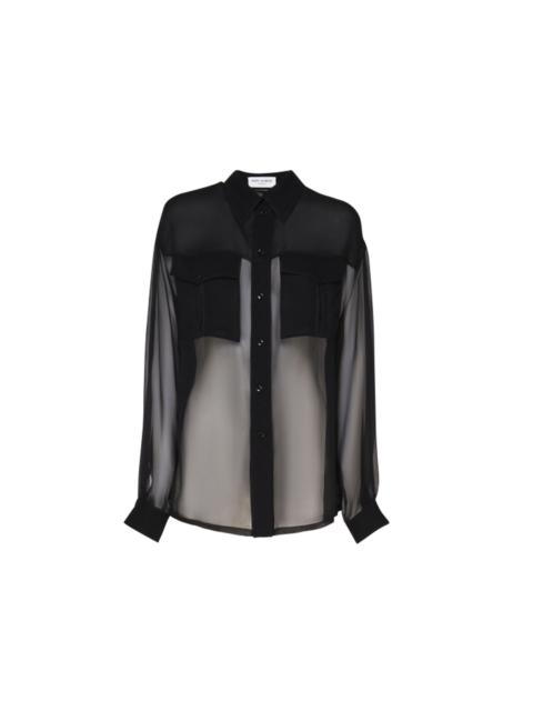 Saint Laurent Silk Crepe Muslin Shirt Women