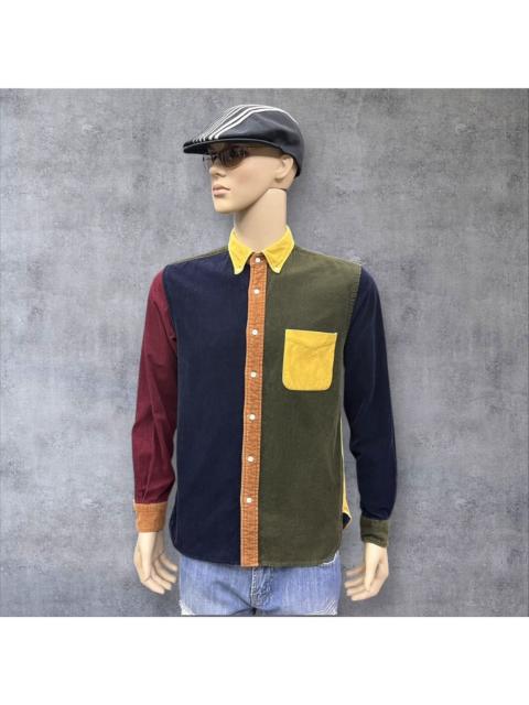 BEAMS PLUS FYE🔥Vtg Beams Plus Japan Colorblock Corduroy Shirt Size M