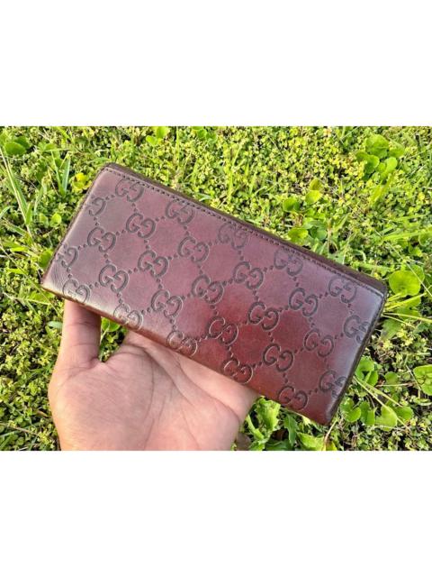 GUCCI Authentic Gucci Guccisima Leather Long Wallet