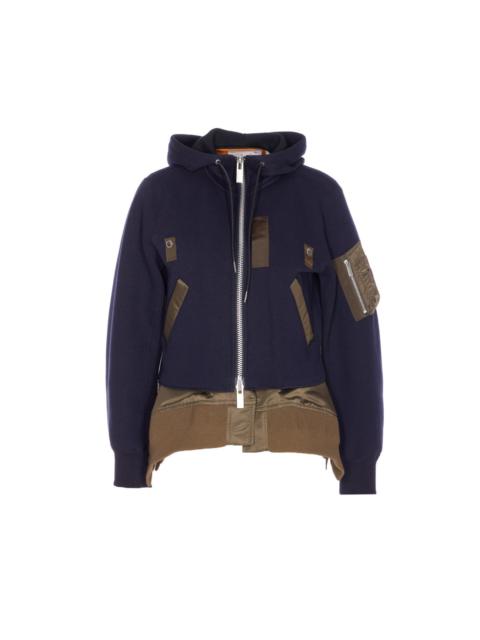 sacai Sacai Women Sponge Nylon Twill Sweatshirt