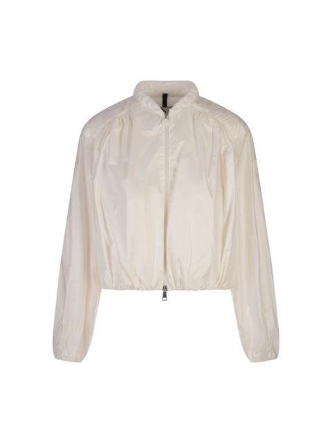 WHITE PUFFER JACKET WITH POLYESTER PADDING