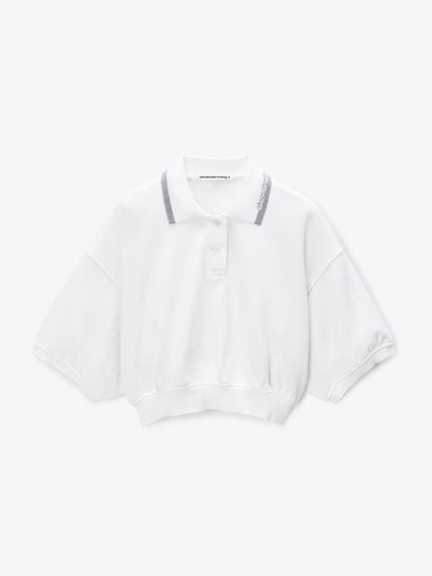 Alexander Wang Cropped Cinched Cotton Polo