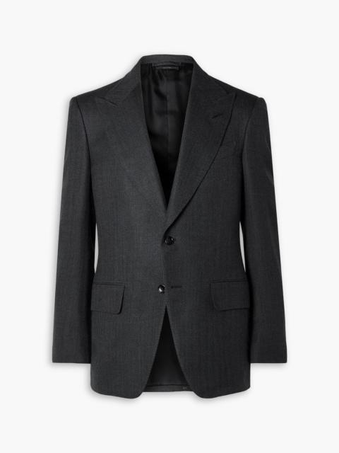 TOM FORD Atticus slim-fit herringbone wool-blend blazer