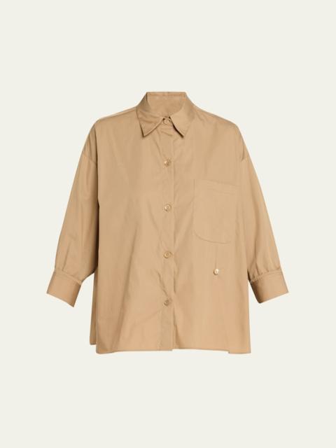 TWP New Earl Compact Poplin Button-Front Shirt