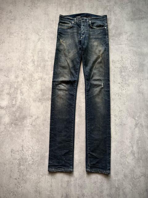 Dior Dior Homme 11AW Distressed Dark Blue Denim Jeans