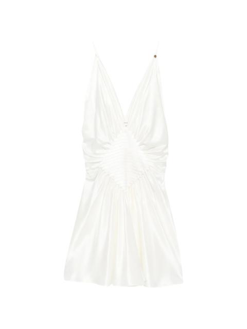 VERSACE Versace V-neck Gathered Mini Dress