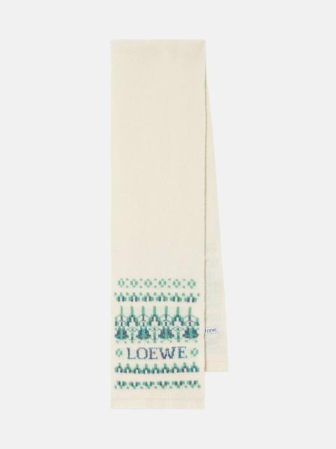 Loewe Logo sequined wool-blend jacquard scarf