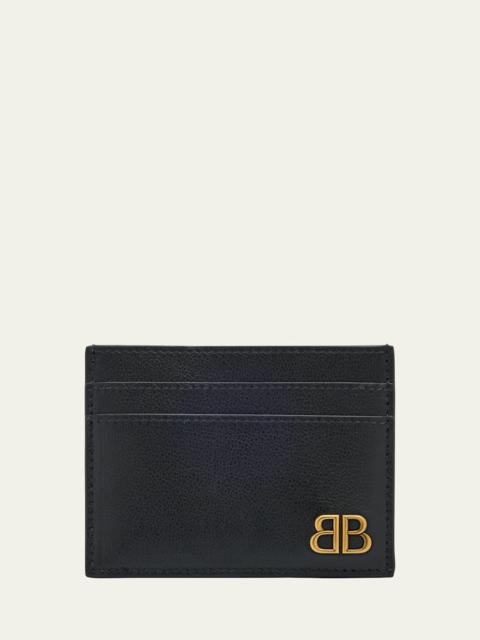 BALENCIAGA Men's Monaco BB Leather Card Holder