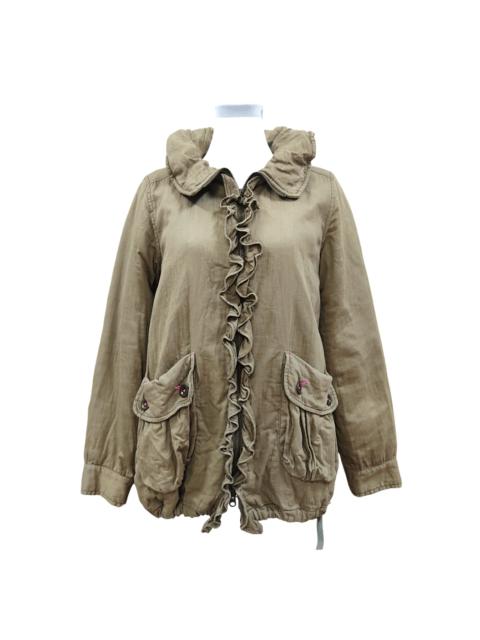 Other Designers Japanese Brand - MEZZO PIANO Sweet Couture Ruffle Khaki Lined Jacket