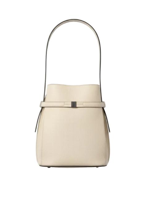 TOTEME Belted Grained Bucket Bag in Milk