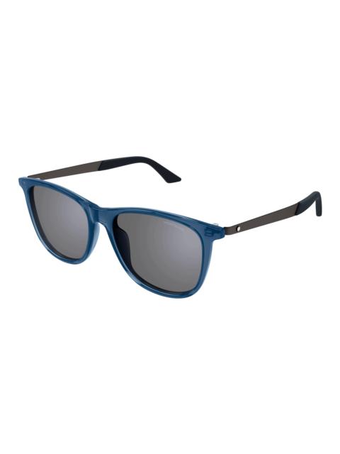 Montblanc Montblanc Silver Mirror Square Men's Sunglasses MB0330S 003 56