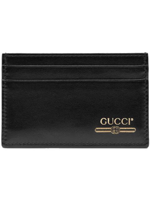 GUCCI Gucci Leather Card Case with Gucci Logo (4 Card Slot) Black