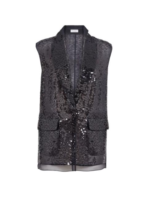 Brunello Cucinelli sequinned silk waistcoat