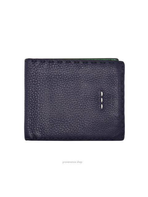 FENDI Fendi Selleria Horizontal Wallet - Navy Roman Leather