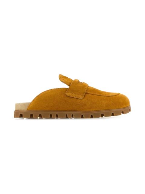 Miu Miu Mustard Suede Slippers