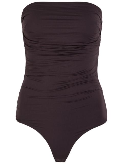 AGOLDE Agolde Gwyneth Ruched Stretch-jersey Bodysuit