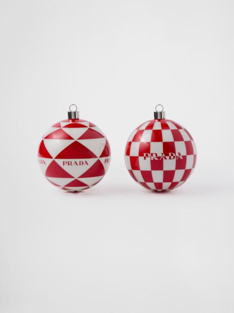 Prada Glass Christmas ornament set