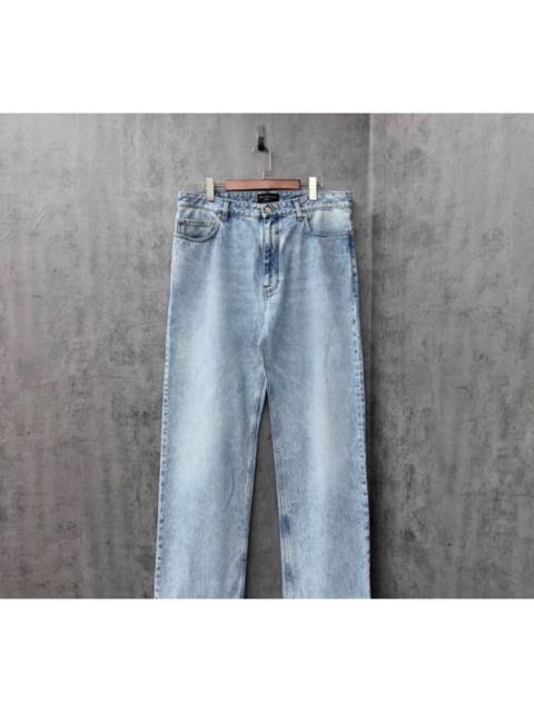 BALENCIAGA Balenciaga 25 Ice Blue Washed Distressed Wide-Leg Jeans