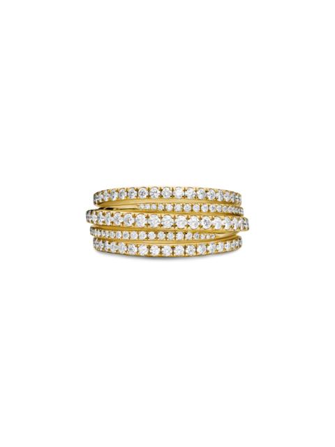 DAVID YURMAN David Yurman 11MM PAVE CROSSOVER RING in 18K Yellow Gold at Nordstrom