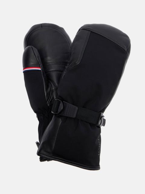 Moncler Leather-trimmed padded ski mittens