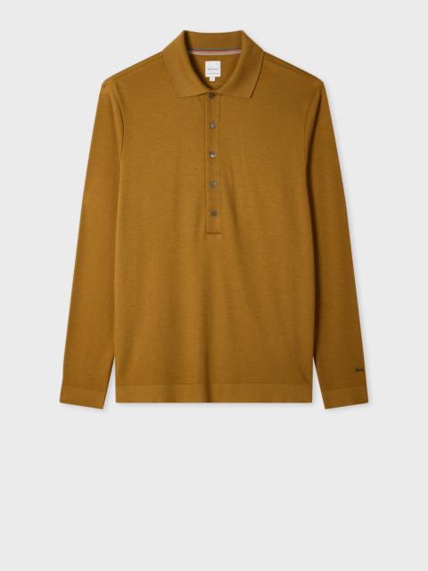 Paul Smith Mustard Cotton Polo Shirt with Integrated Rib Detail