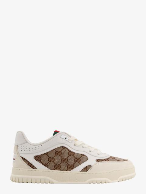 GUCCI Gucci Re-Web Low-Top Leather And Suede Sneakers With Gg Supreme Fabric Inserts