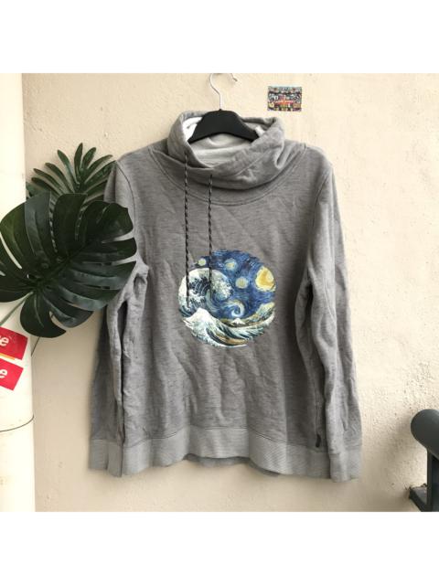 Other Designers Vintage - Columbia Turtle Neck Hoodie Van Gogh