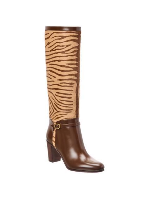 Valentino Valentino Pattie 75 Haircalf & Leather Knee-High Boot