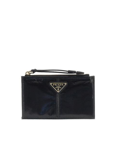 Prada Prada Soft Lux Leather Cardholder Pouch Black