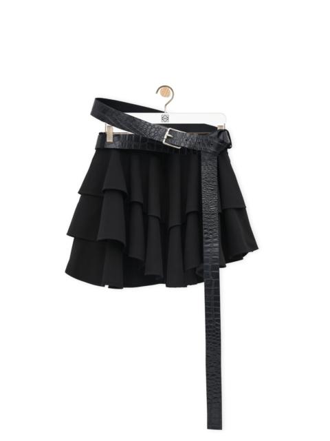 Belted mini skirt in cotton