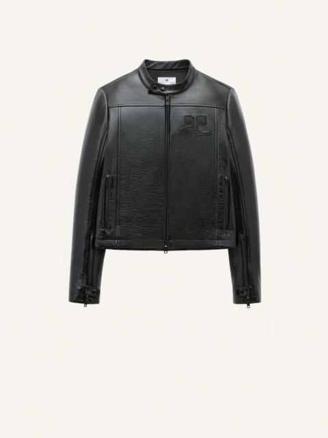 courrèges ICONIC VINYL BIKER JACKET