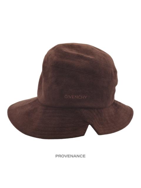 Givenchy Givenchy Logo Notch Bucket Hat - Chocolate Microsuede