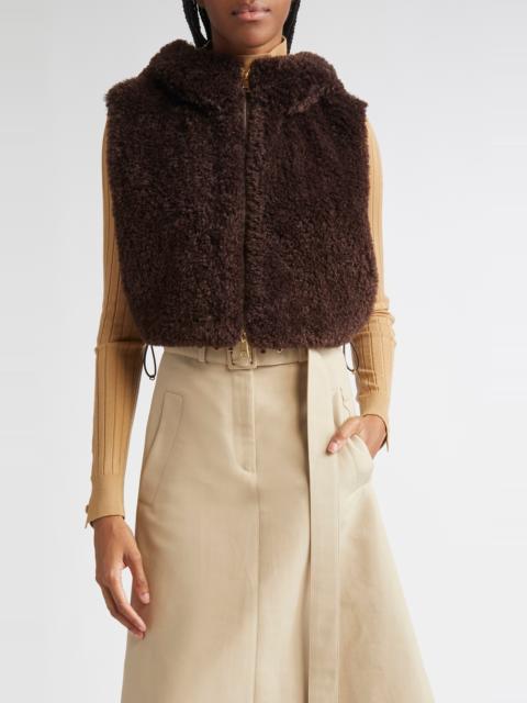 Moncler Moncler Teddy Fleece & Quilted Down Vest in Raisin at Nordstrom