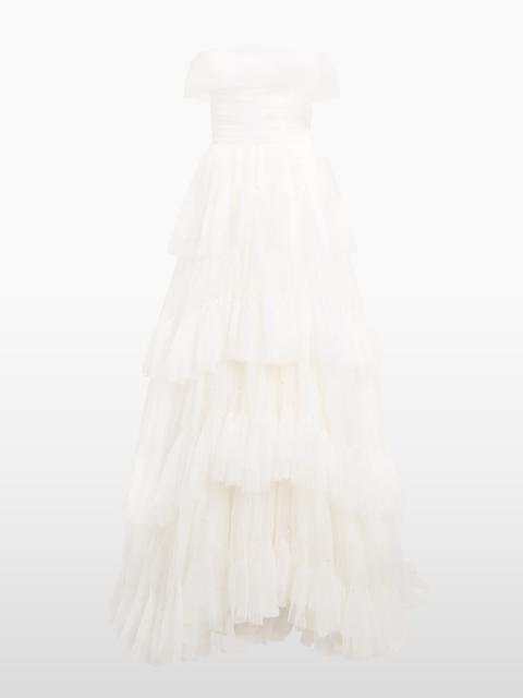 JENNY PACKHAM Jenny Packham Angel Falls Tiered Maxi Dress in Ivory at Nordstrom